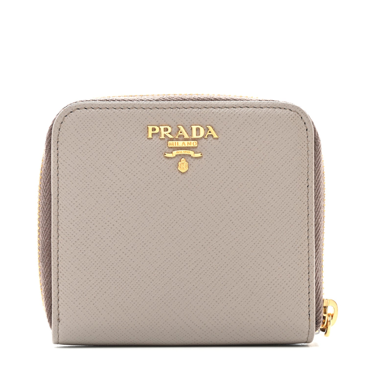 Prada Saffiano Metal Compact Wallet Argilla 1 of 10