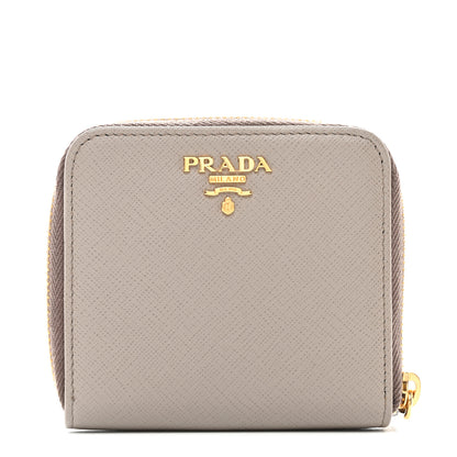 Prada Saffiano Metal Compact Wallet Argilla 1 of 10