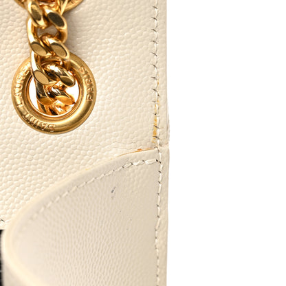 Saint Laurent Grain De Poudre Textured Mixed Matelasse Medium Triquilt Monogram Satchel Crema Soft 13 of 20