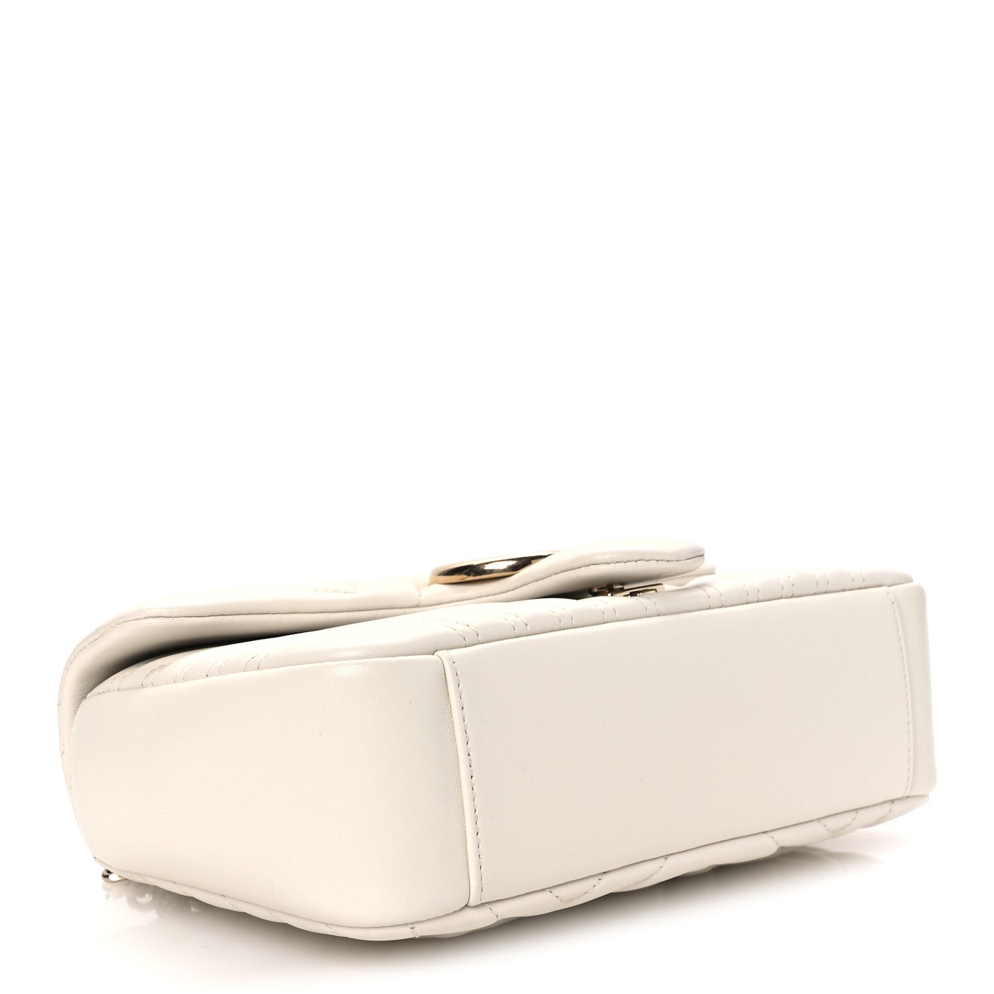 Lambskin Matelasse Medium GG Marmont Shoulder Bag White