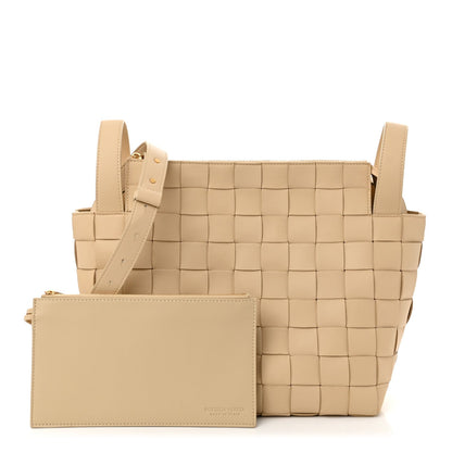 Bottega Veneta Lambskin Maxi Intrecciato Bowling Cassette Shoulder Bag Porridge 3 of 10