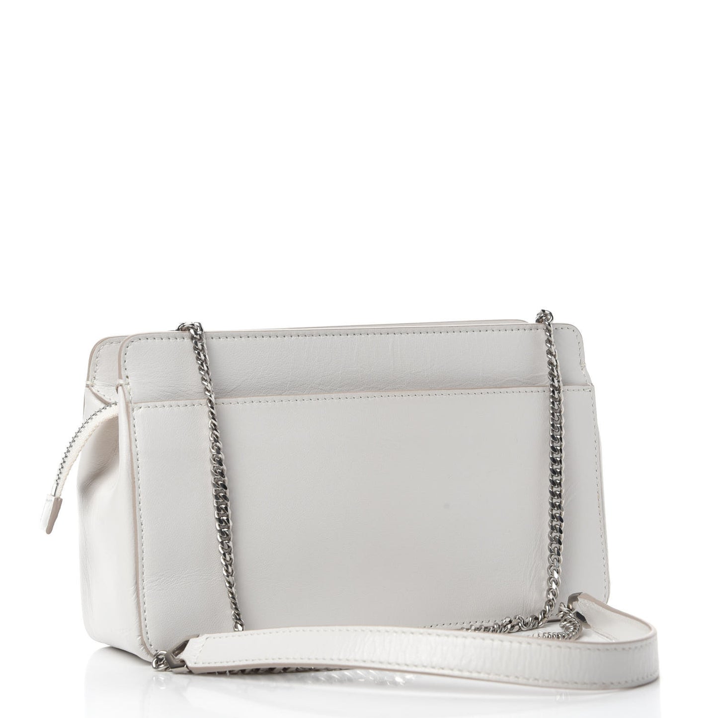 Goatskin Diamond Quilted Pocket Crossbody White