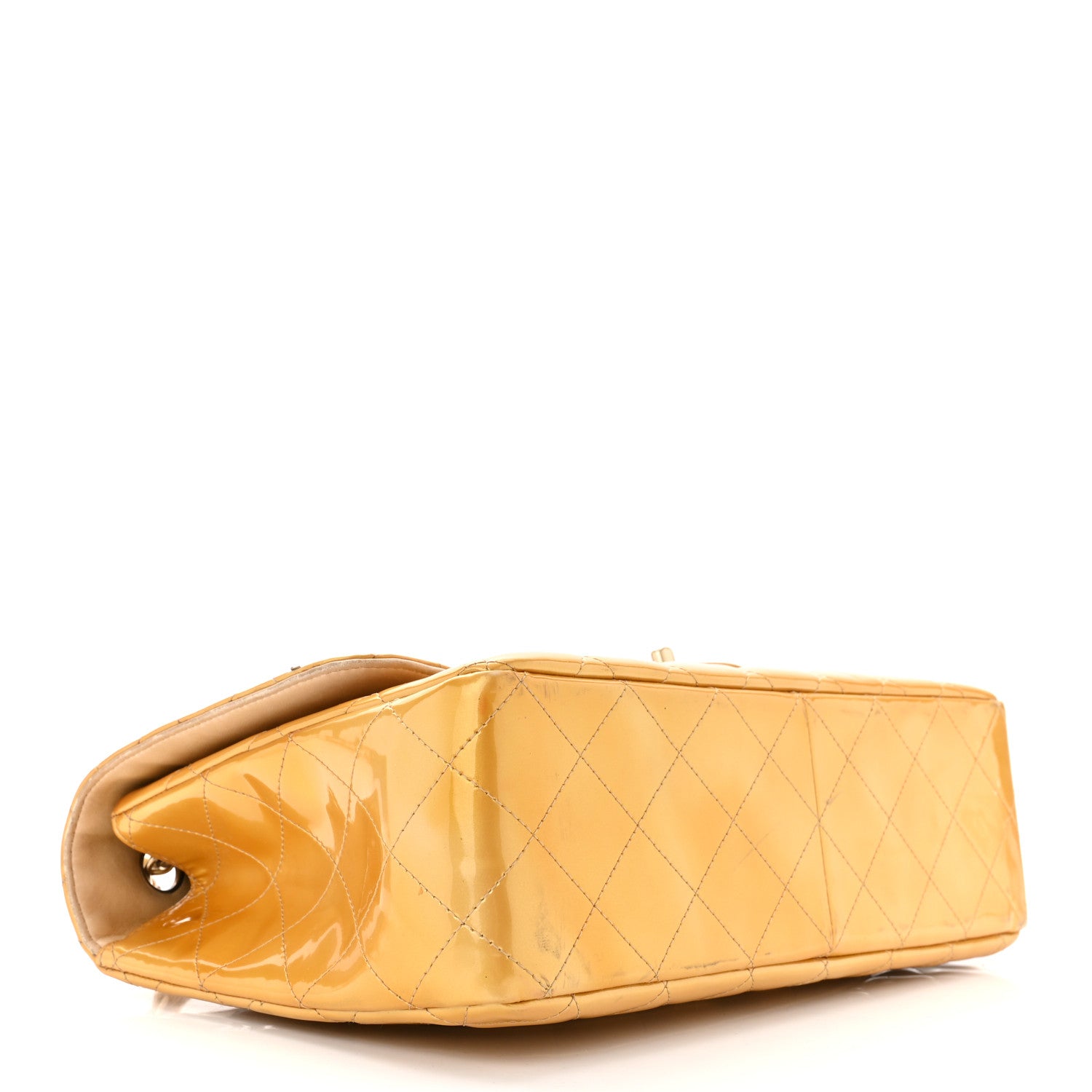 Chanel Patent Quilted Jumbo Single Flap Gold 4 of 12