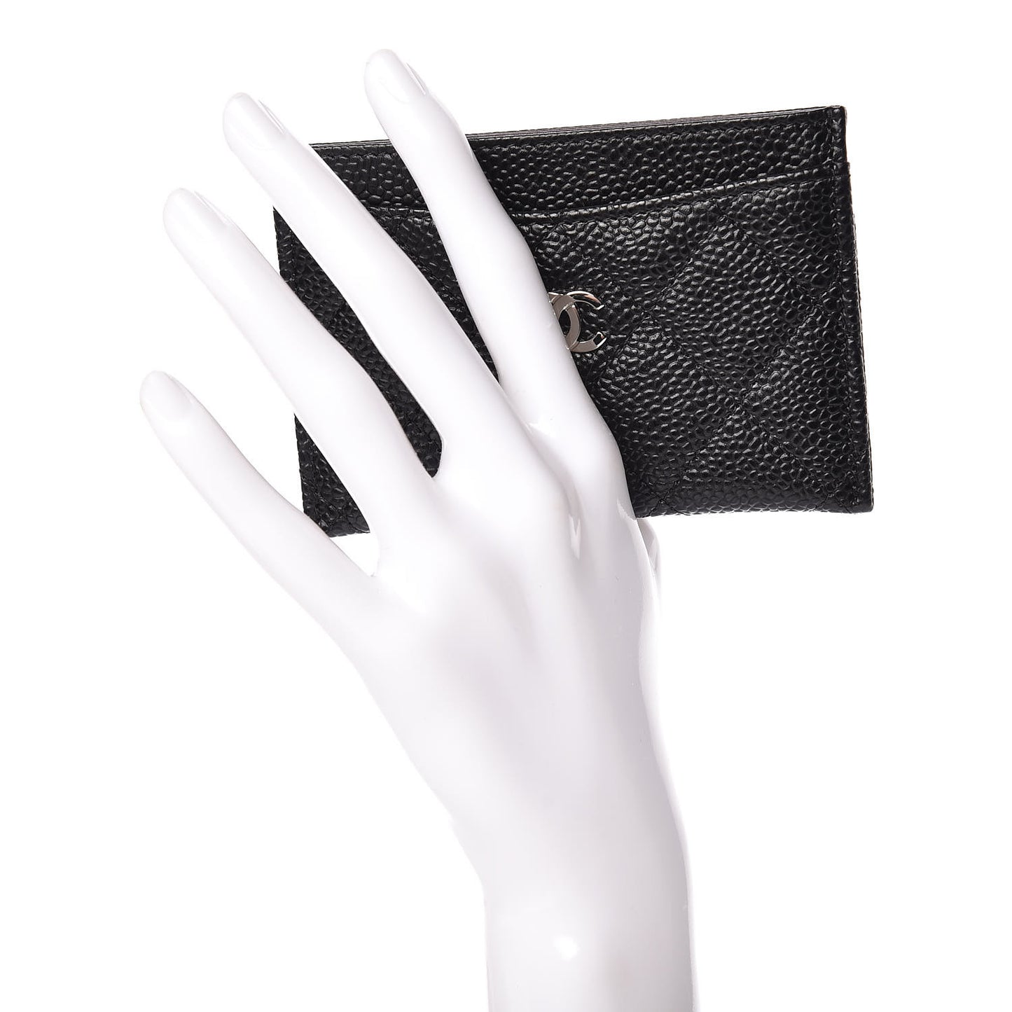 Caviar Quilted Card Holder Black