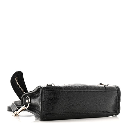 Balenciaga Chevre Silver Metallic Edge Hardware Nano City Black 4 of 12