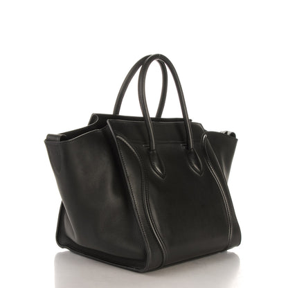 Celine Supple Calfskin Medium Phantom Luggage Black 3 of 8