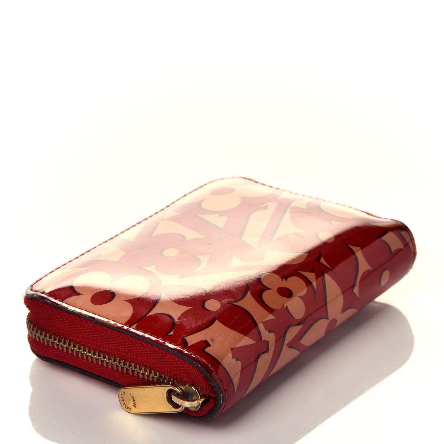 Patent Sweet Monogram Zippy Coin Purse Pomme D'Amour