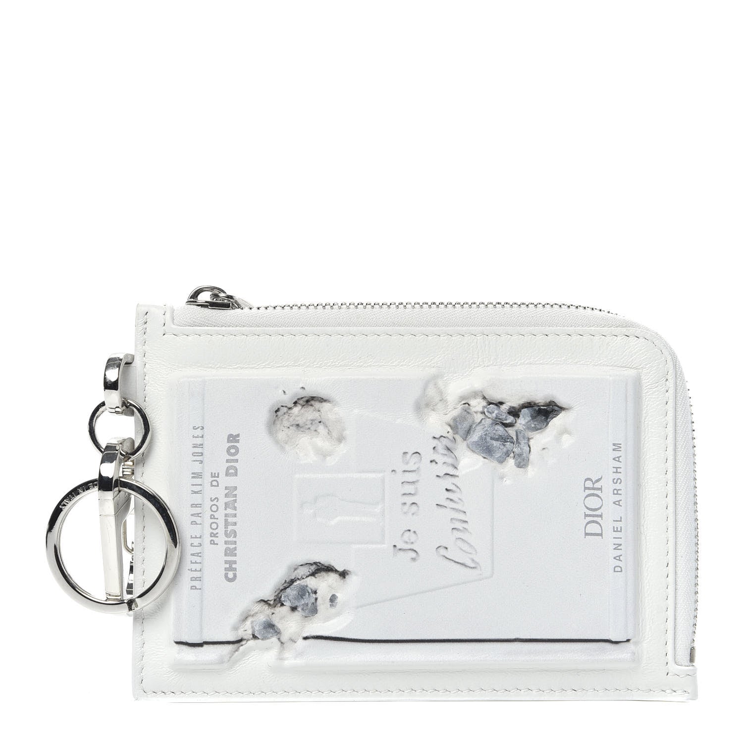 Christian Dior X DANIEL ARSHAM Grained Calfskin Zip Charm White 1 of 9