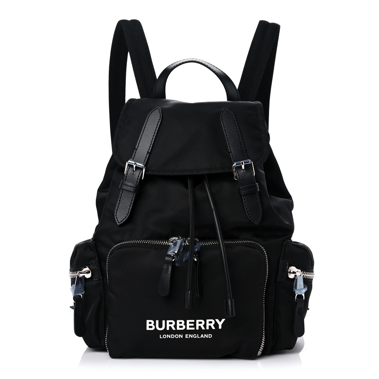 Nylon Logo Print Medium Rucksack Backpack Black