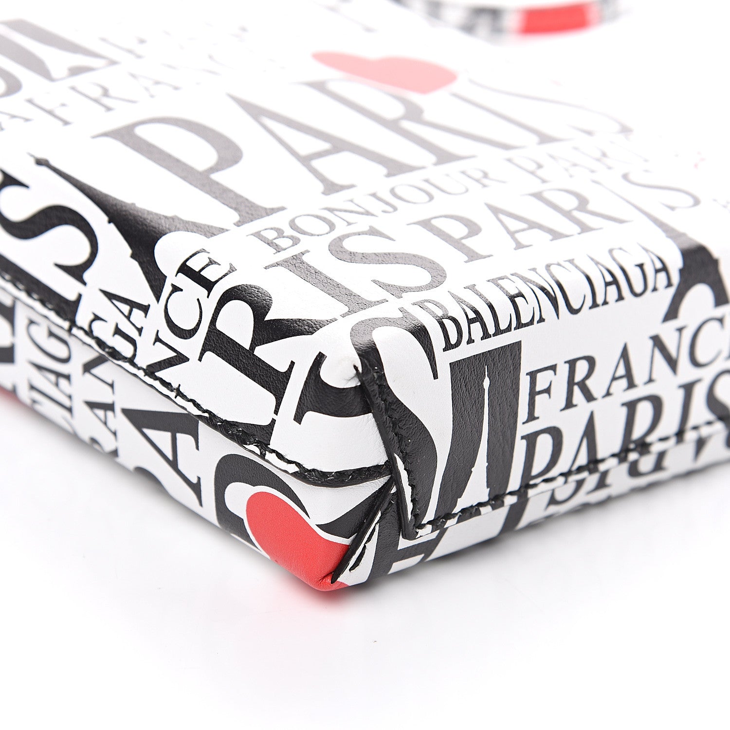 Balenciaga Calfskin Bonjour Paris Print Shopping Phone Holder Bag Paris Bonjour 6 of 7
