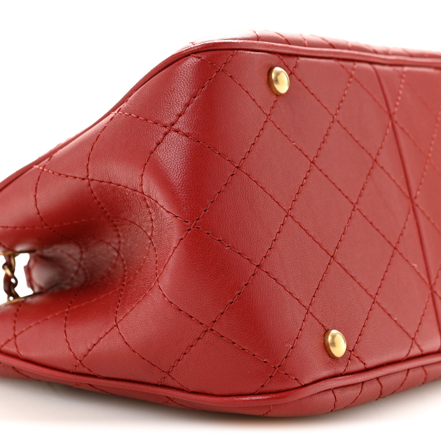 Calfskin Stitched Small Egyptian Amulet Drawstring Bag Red