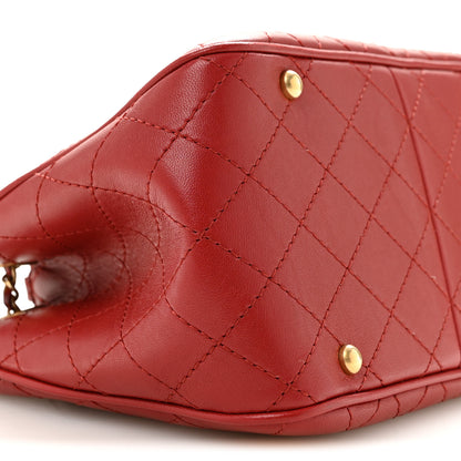 Chanel Calfskin Stitched Small Egyptian Amulet Drawstring Bag Red 9 of 13
