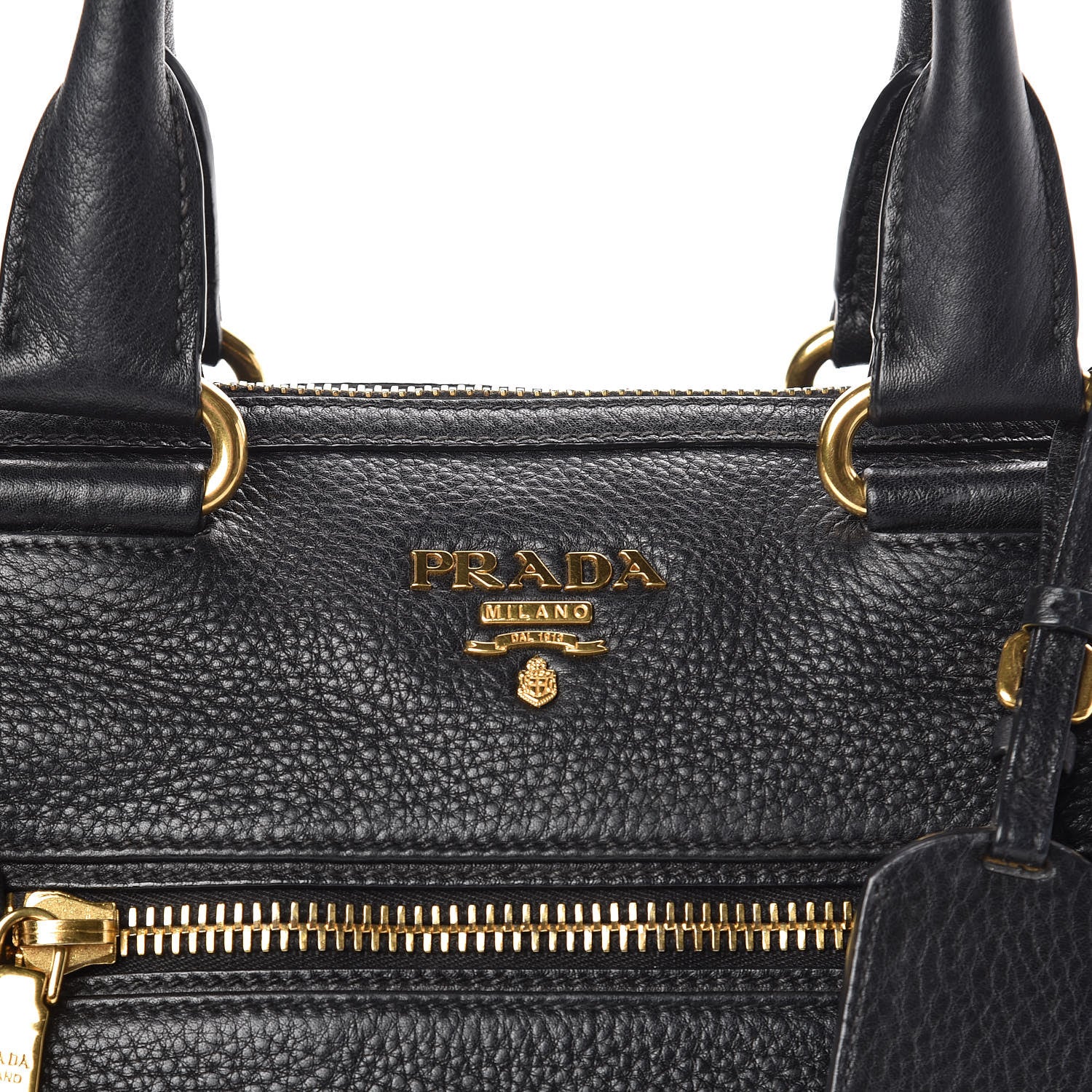 Prada Vitello Daino Shopping Satchel Black 8 of 11