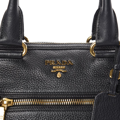 Prada Vitello Daino Shopping Satchel Black 8 of 11