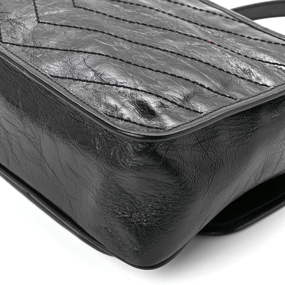 Saint Laurent Crinkled Calfskin Matelasse Monogram Medium Niki Chain Satchel Black 13 of 13