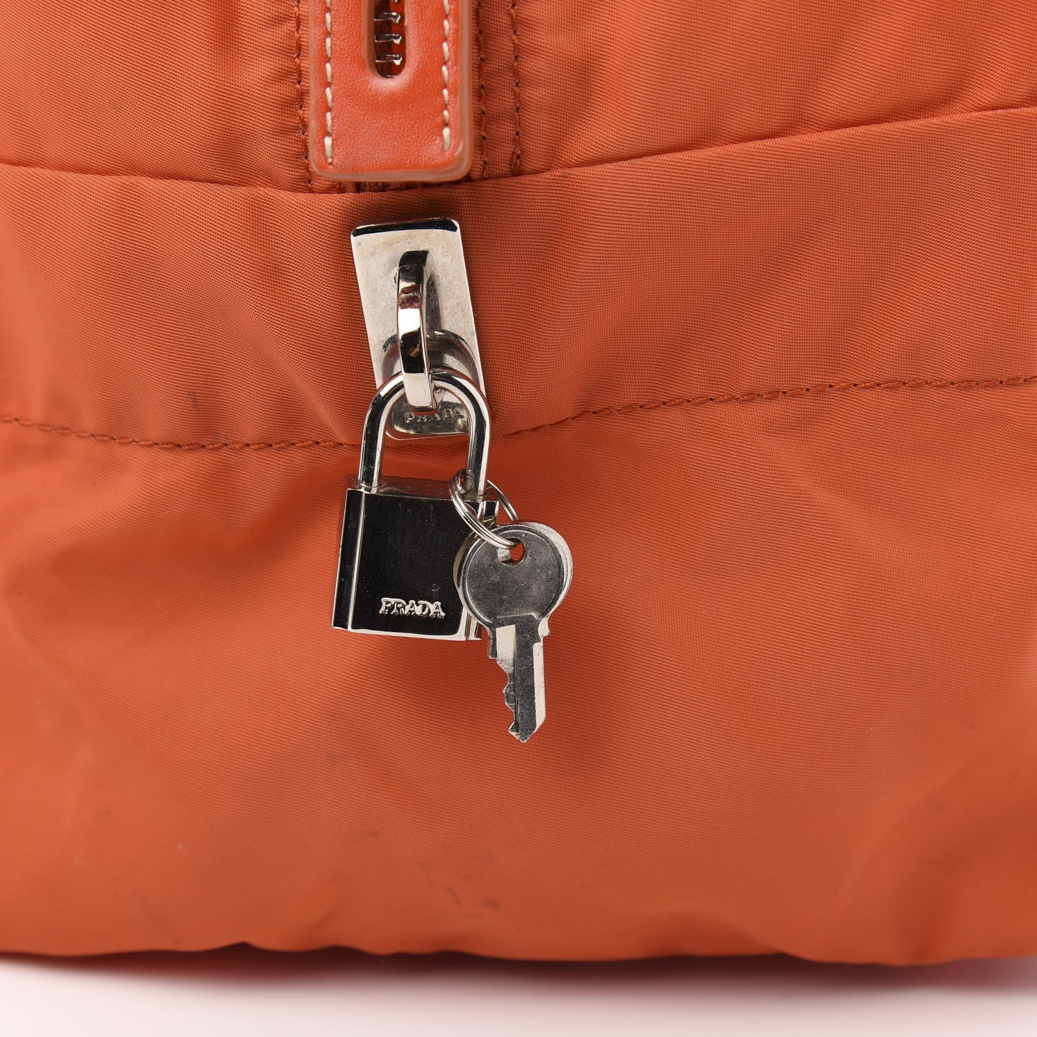 Prada Tessuto Nylon Duffel Bag Papaya 12 of 13