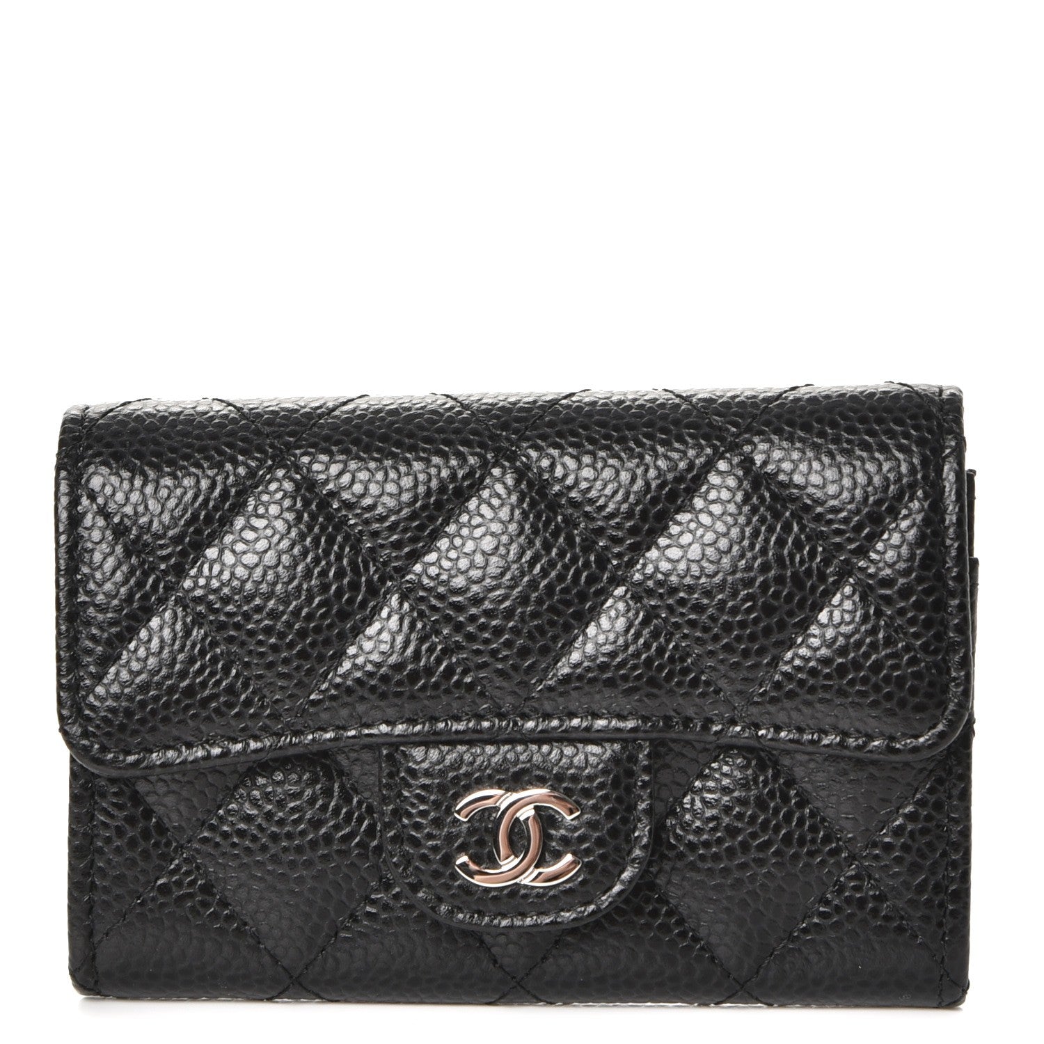 Chanel Caviar Quilted Flap Card Holder Black 1 of 9