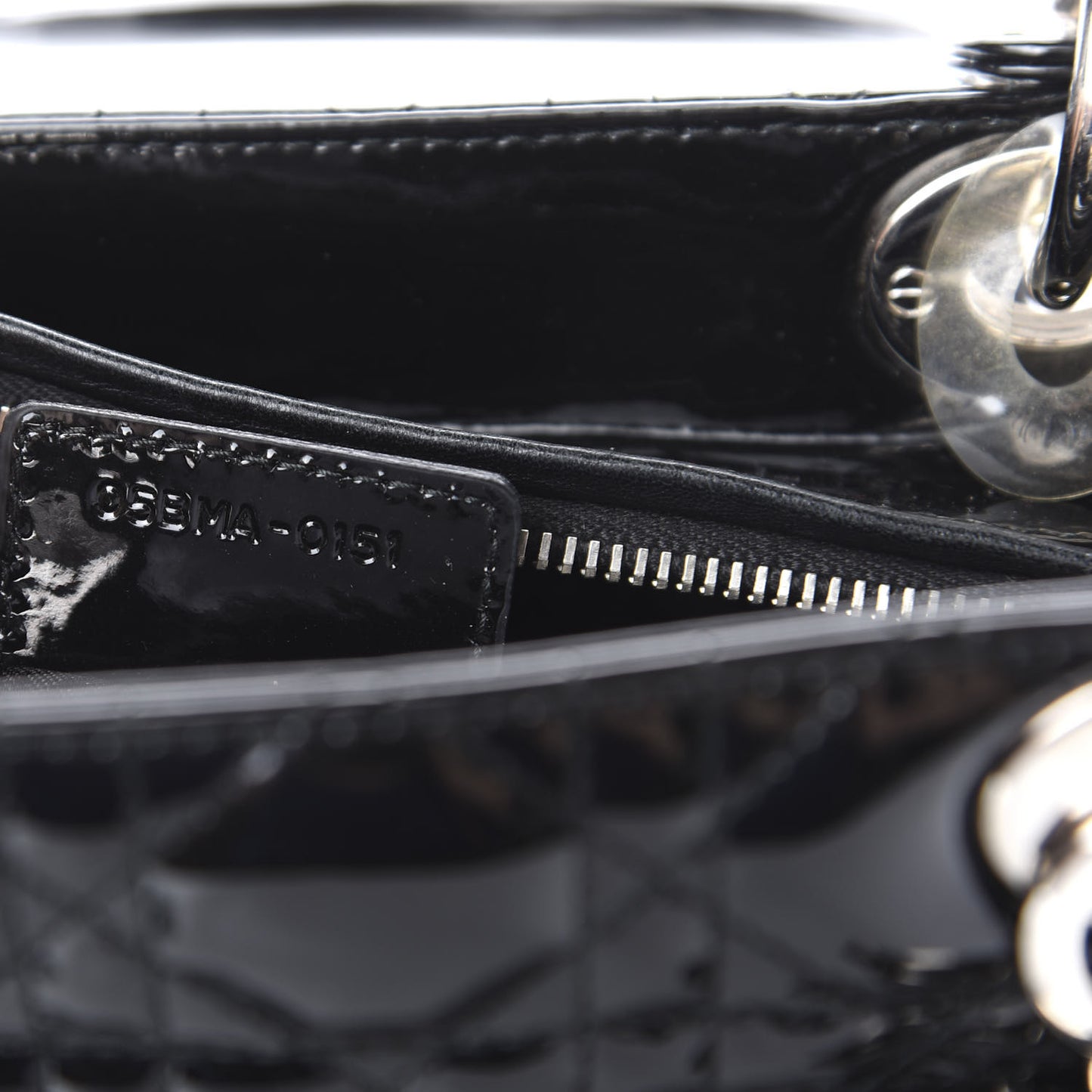 Patent Cannage Large Lady Dior Black