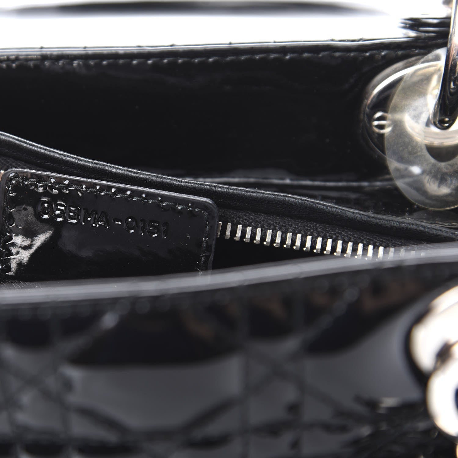 Christian Dior Patent Cannage Large Lady Dior Black 9 of 10