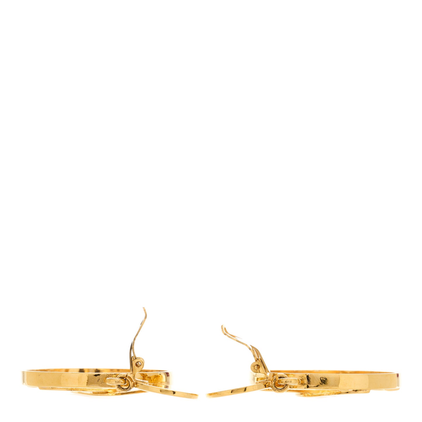 CC Drop Clip On Earrings Gold