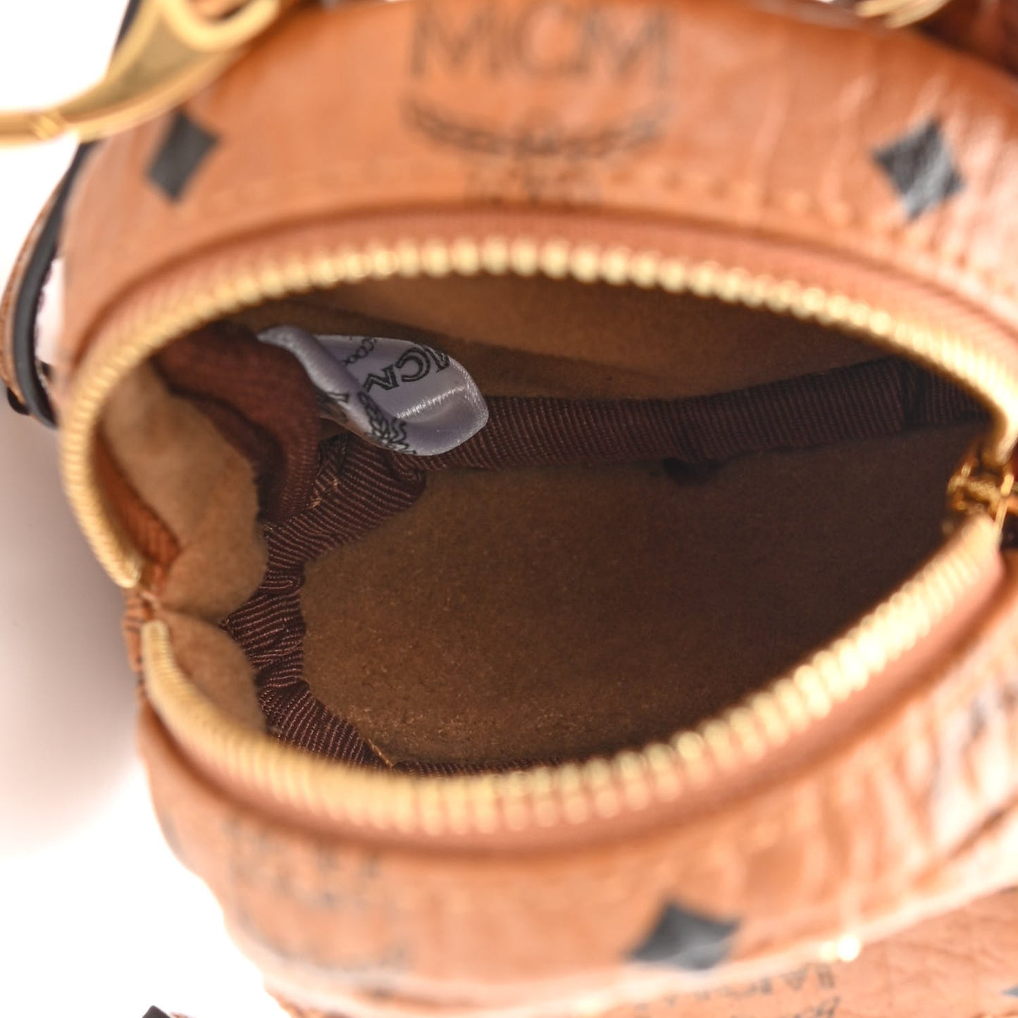 Visetos Backpack Key Ring Bag Charm Cognac