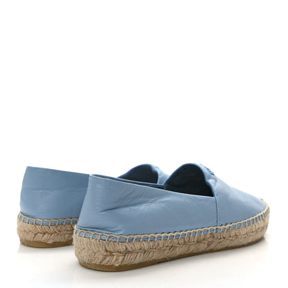 Prada Nappa Triangle Logo Espadrilles 37 Celeste 4 of 8