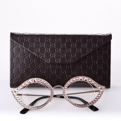 Gucci Metal Crystal Cat Eye Sunglasses GG0046/S Light Pink 8 of 8