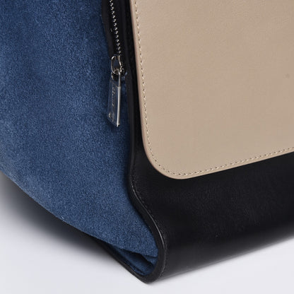 Celine Calfskin Suede Tri-Color Double Zip Trapeze Sand 8 of 8
