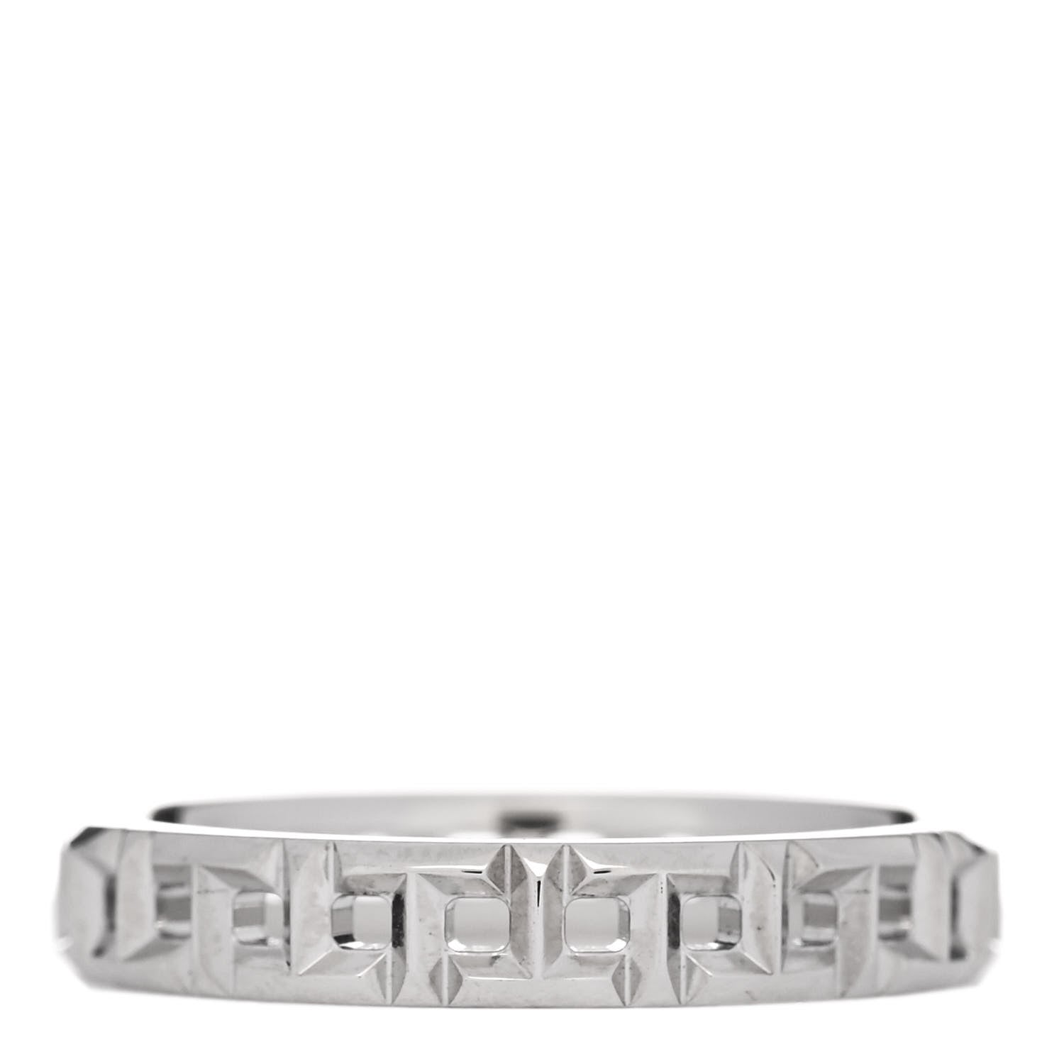 Tiffany 18K White Gold Narrow T True Band Ring 53 6.5 3 of 4
