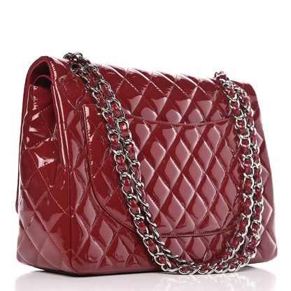 Chanel Patent Quilted Maxi Double Flap Red 3 of 24