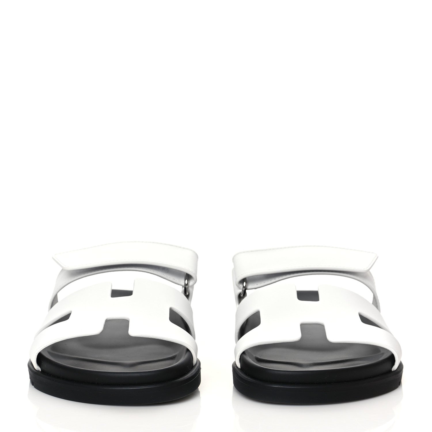 Hermes Calfskin Womens Chypre Sandals 37.5 White 2 of 9