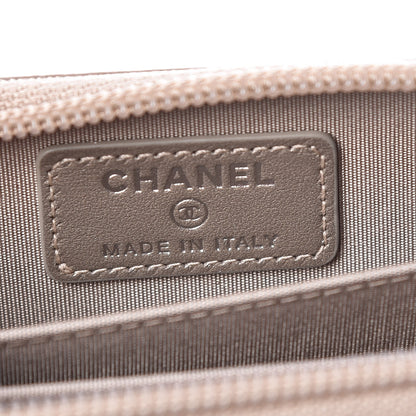 Chanel Caviar Quilted Boy Zip Around Coin Purse Wallet Light Gold 7 of 8