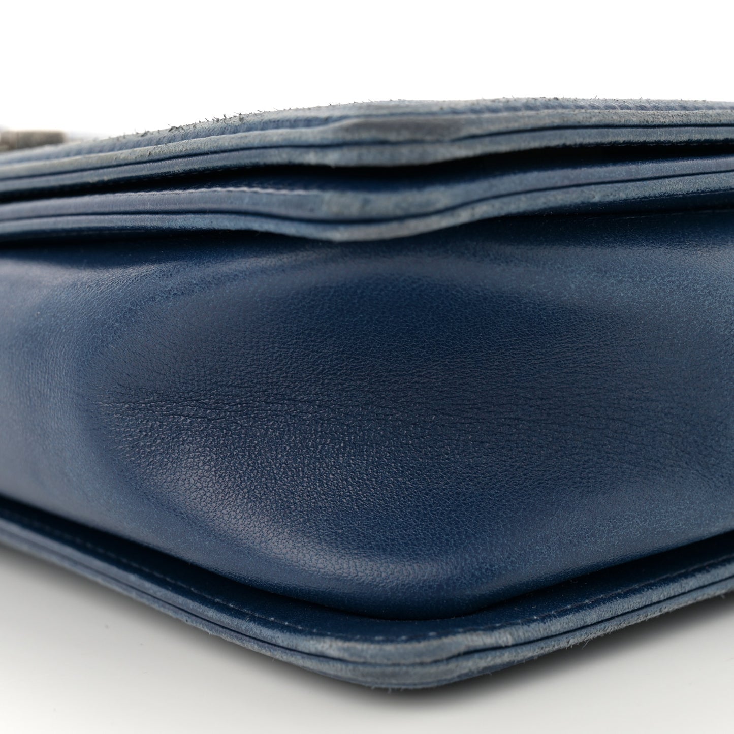 Lambskin Quilted New Medium Boy Flap Blue