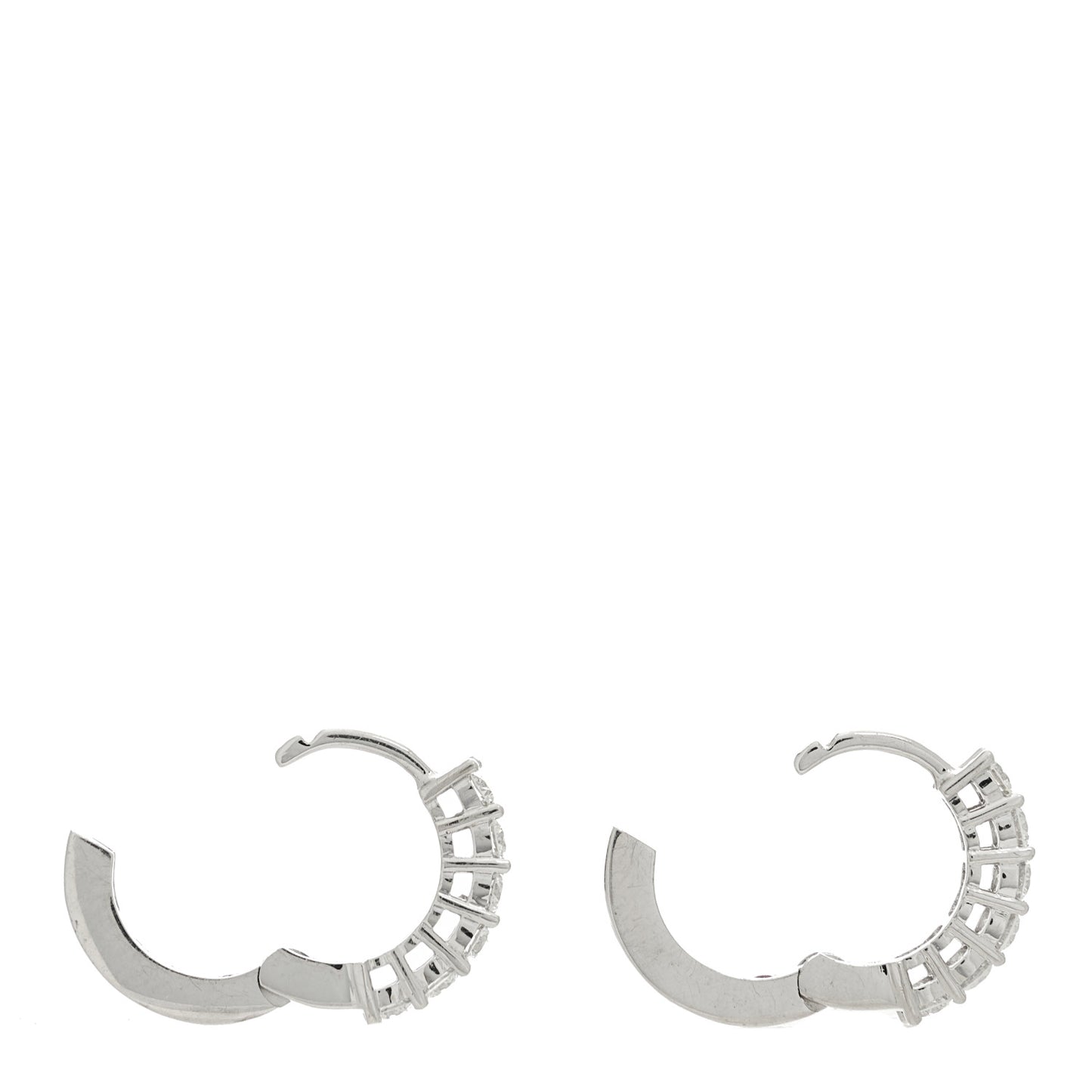 18K White Gold Diamond .70ct Huggie Hoop Earrings