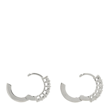Roberto Coin 18K White Gold Diamond .70ct Huggie Hoop Earrings 3 of 5