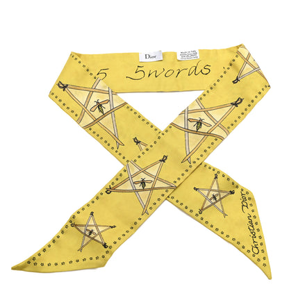 Christian Dior Silk Motherpeace Tarot "Swords" Mitzah Scarf Yellow 1 of 3