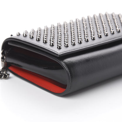 Christian Louboutin Calfskin Patent Spikes Paloma Clutch Black 5 of 8