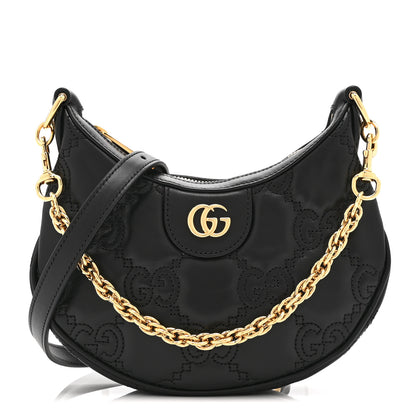 Gucci Calfskin GG Matelasse Mini Hobo Shoulder Bag Black 1 of 11