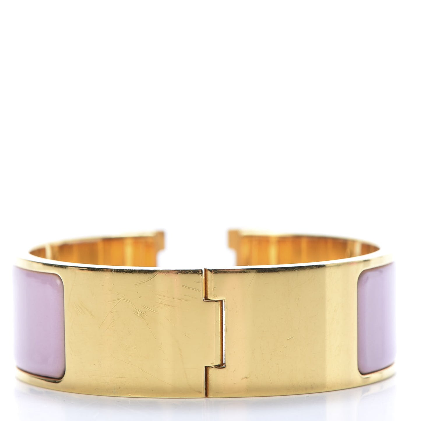 Enamel Wide Clic Clac H Bracelet PM Rose Dragee