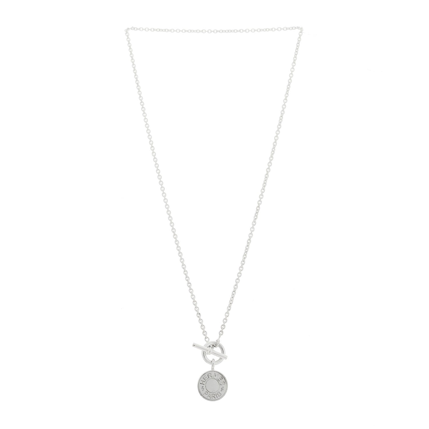 Hermes Sterling Silver Amulettes Ex-Libris Pendant Necklace 3 of 5