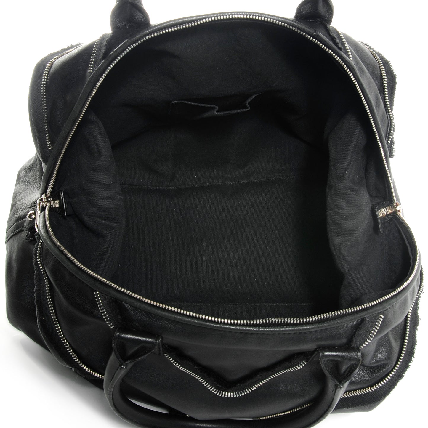 Coated Lambskin Easy Y Rock Zip Tote Black