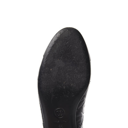 Chanel Aged Calfskin Quilted Cap Toe Ballerina Flats 35 Black 10 of 12