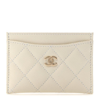 Chanel Caviar Quilted Card Holder White 1 of 8