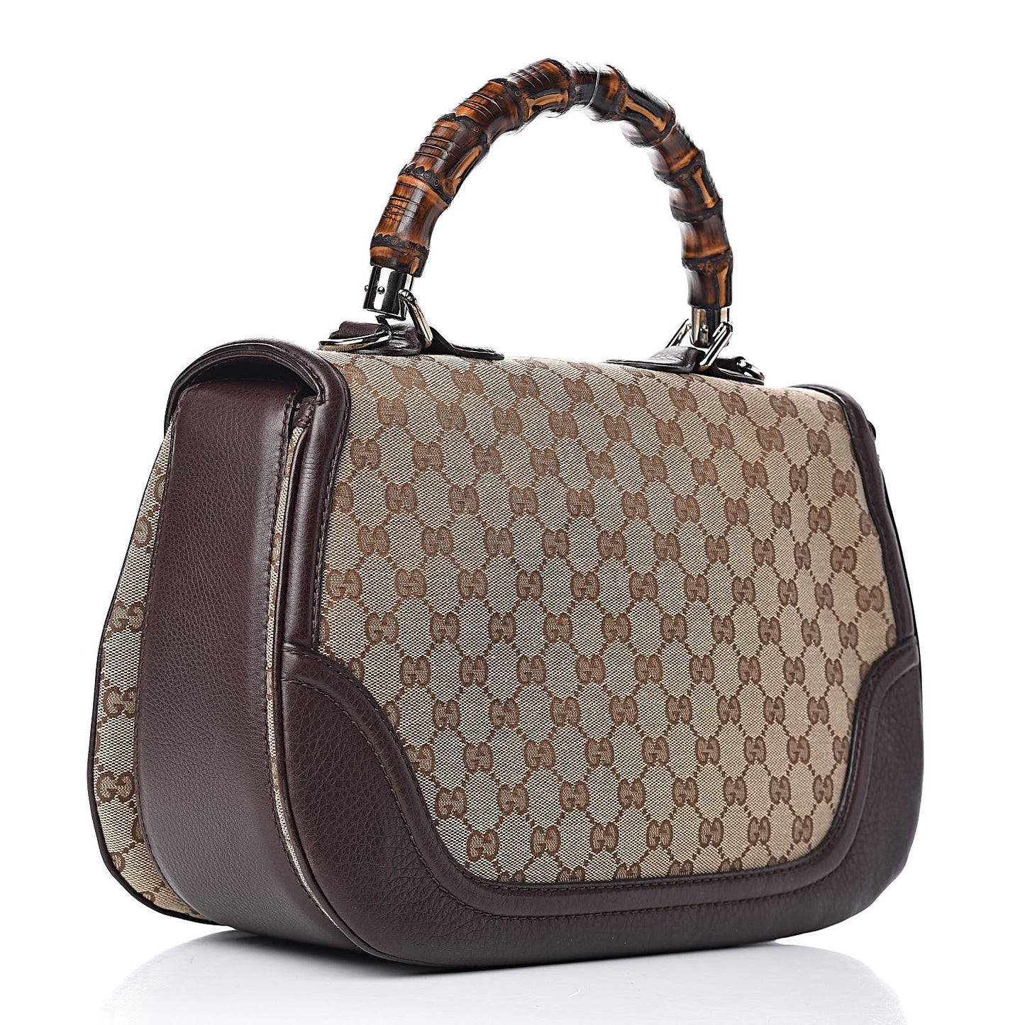 Monogram Large New Bamboo Top Handle Bag Brown