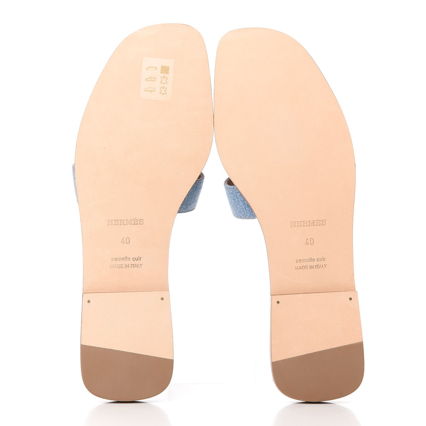 Denim Canvas Oran Sandals 40 Bleu Clair