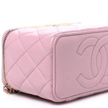Chanel Lambskin Quilted Small Top Handle Vanity Case With Chain Light Pink 9 of 12