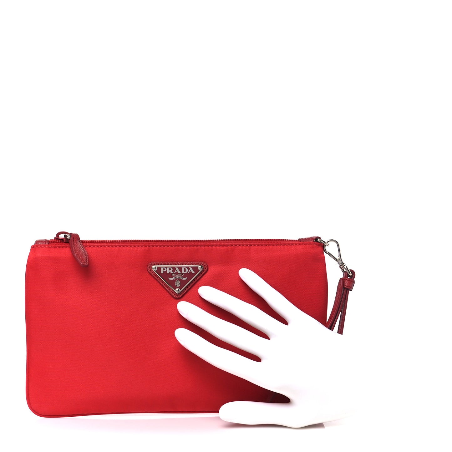 Tessuto Nylon Vela Wristlet Rosso