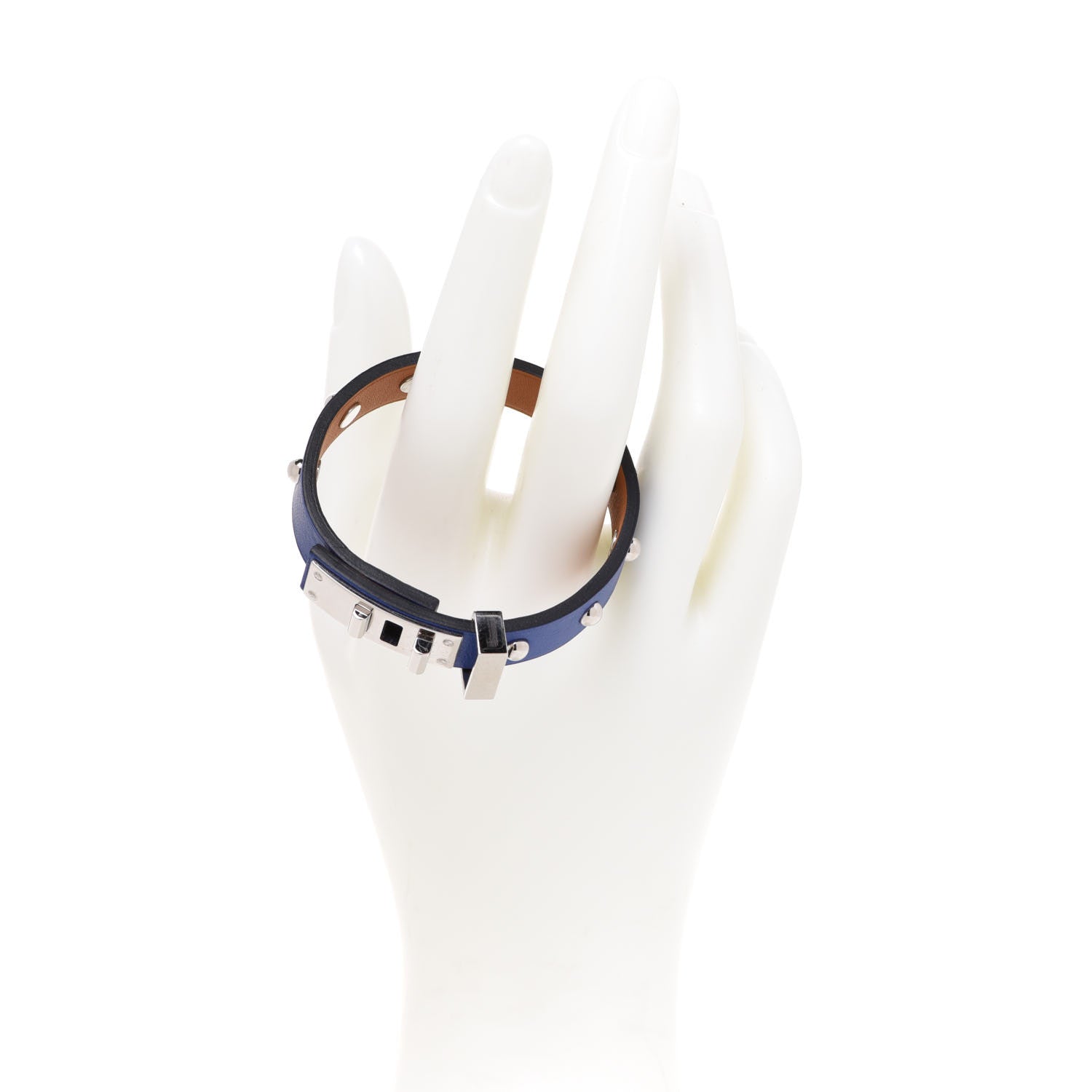 Hermes Swift Mini Dog Clous Ronds Bracelet T2 Bleu Electrique 2 of 5