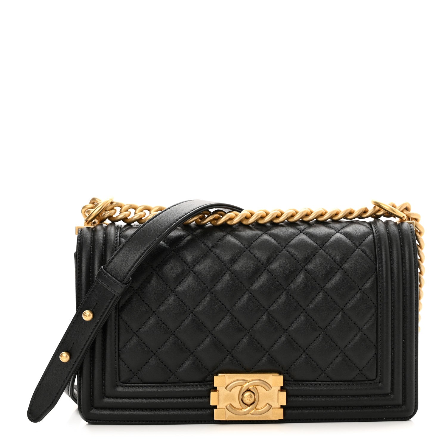 Chanel Lambskin Quilted Medium Boy Flap Black 1 of 11