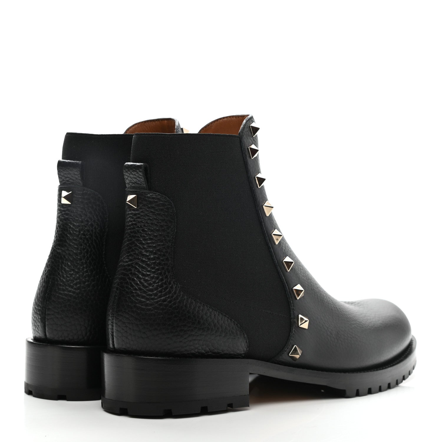 Valentino Garavani Calfskin Rockstud Beatle Chelsea 20mm Ankle Boots 38 Black 4 of 9